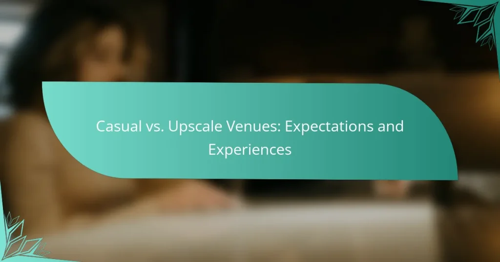Casual vs. Upscale Venues: Expectations and Experiences